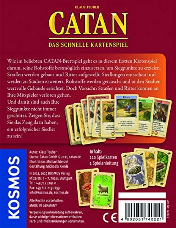 Catan: Das schnelle Kartenspiel rückseite der box