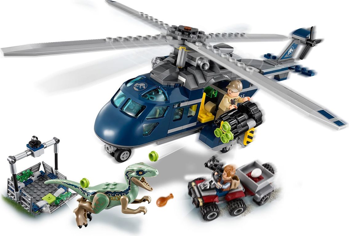 LEGO® Jurassic World Persecución en helicóptero de Blue jugabilidad