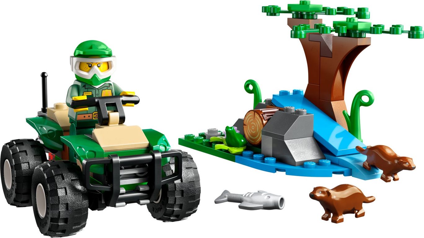 LEGO® City ATV and Otter Habitat components