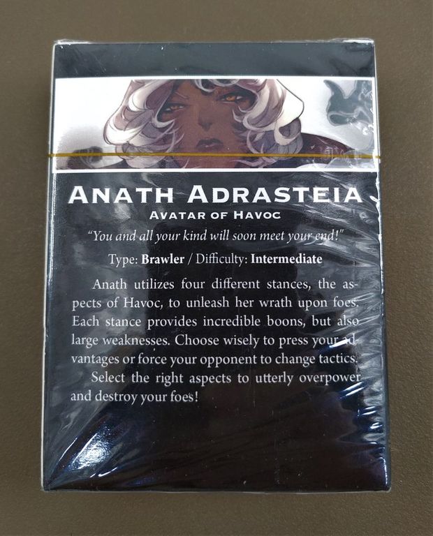 BattleCON: Anath Adrasteia Dread Knight of Havoc parte posterior de la caja