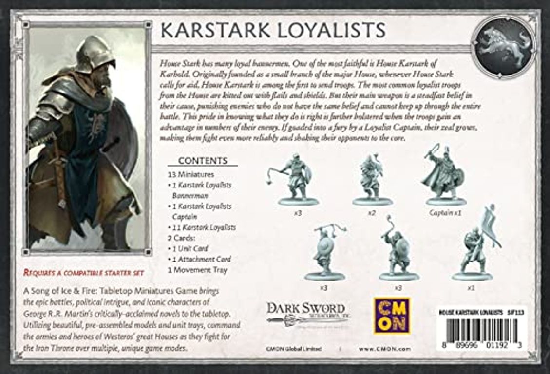 A Song of Ice & Fire – Karstark Loyalists back of the box