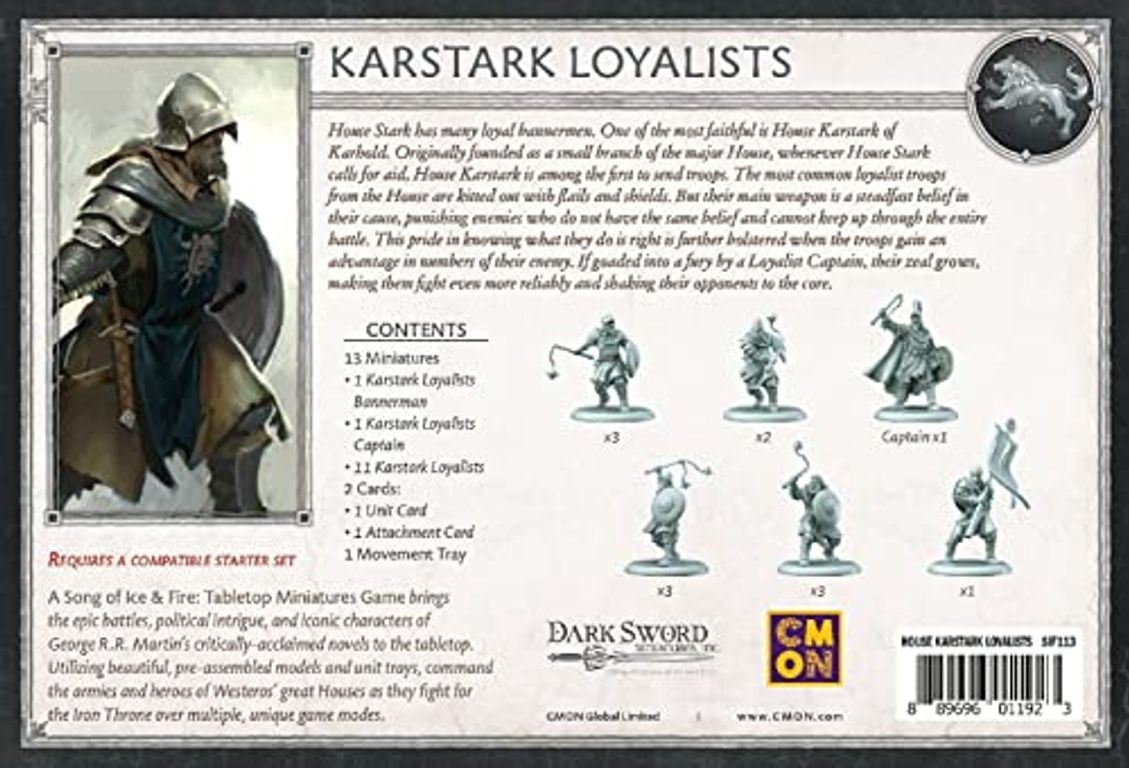 A Song of Ice & Fire – Karstark Loyalists dos de la boîte