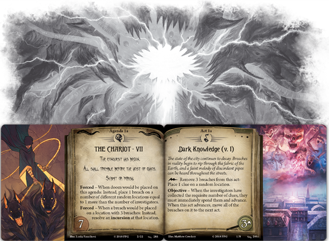 Arkham Horror: El Juego de Cartas – En las Garras del Caos: Pack de Mitos cartas