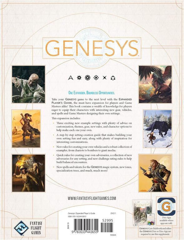 Genesys Expanded Player's Guide back of the box