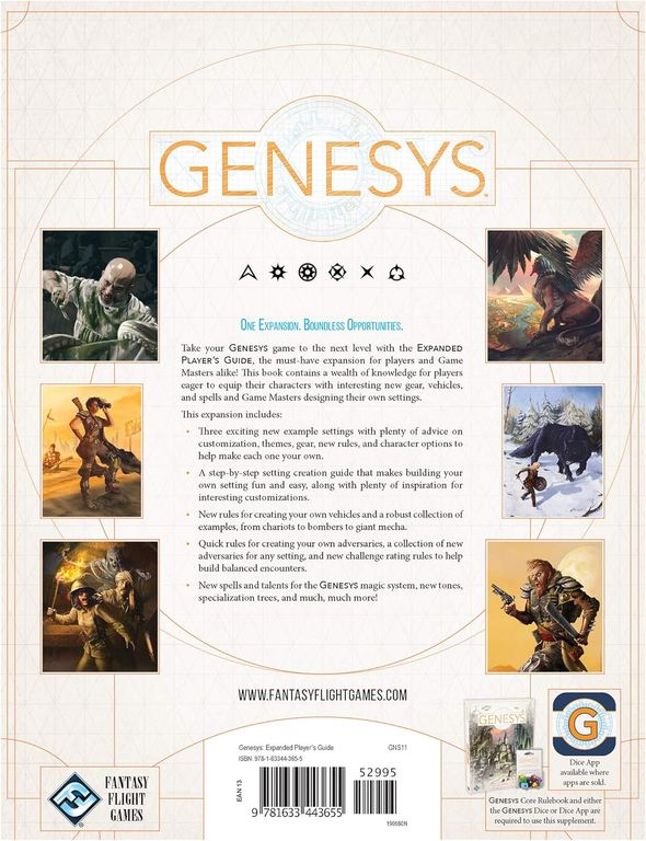 Genesys Expanded Player's Guide torna a scatola