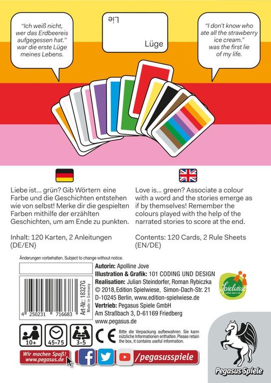 Farben rückseite der box