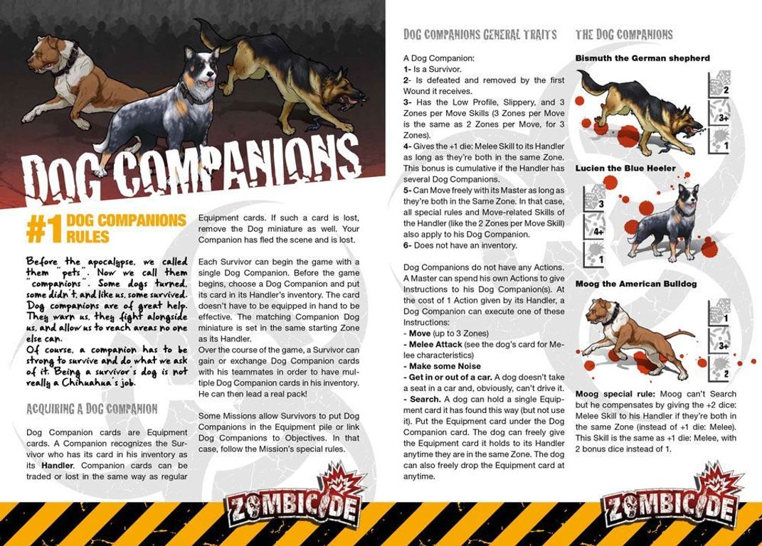 Zombicide Box of Dogs Set #6: Dog Companions manual