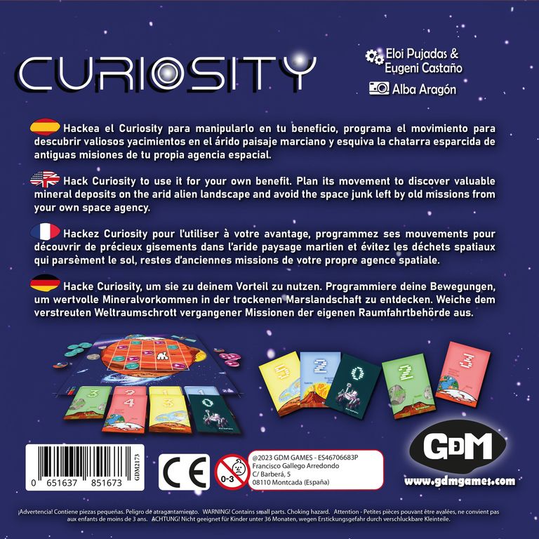 Curiosity back of the box