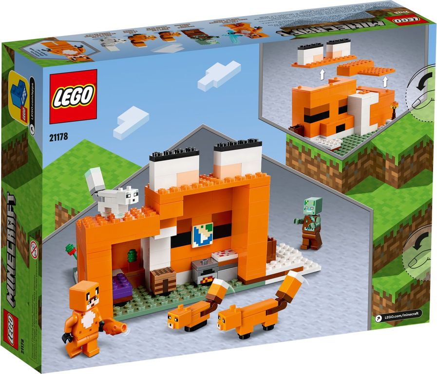 LEGO® Minecraft Le refuge renard dos de la boîte