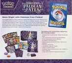 Pokémon Scarlet & Violet Paldean Fates Elite Trainer Box parte posterior de la caja