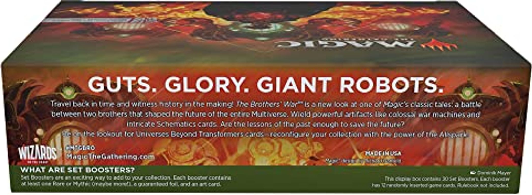 Magic The Gathering Brothers' War Set Booster Box back of the box