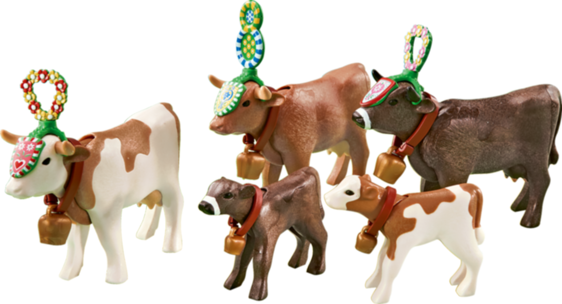 Traditioneel versierde koeien