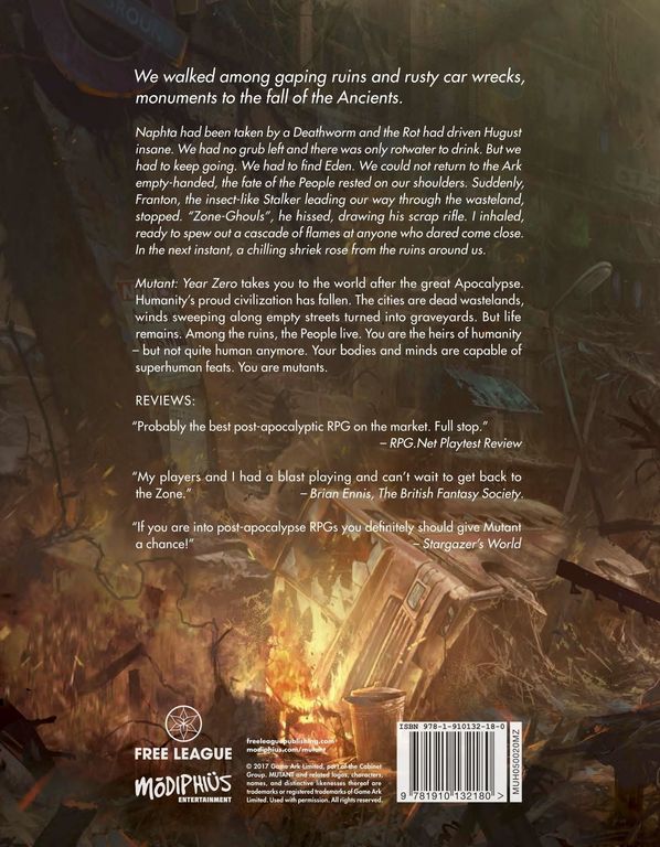 Mutant: Year Zero Core Book back of the box