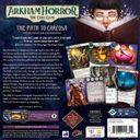Arkham Horror: El Juego de Cartas – El Camino a Carcosa: Expansión de Investigadores parte posterior de la caja