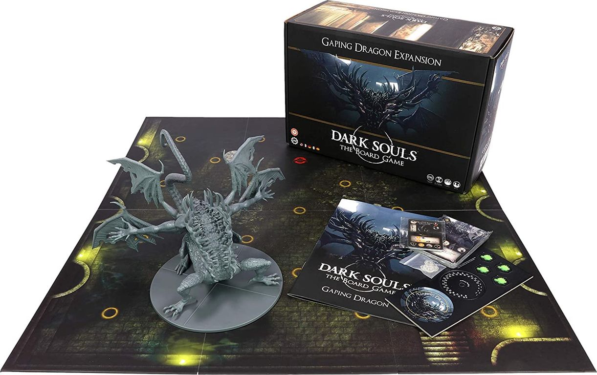 Dark Souls: The Board Game – Gaping Dragon Boss Expansion components