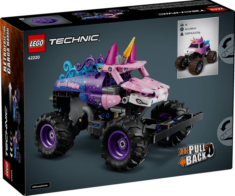 LEGO® Technic Monster Jam™ Sparkle Smash™ Pull-Back back of the box
