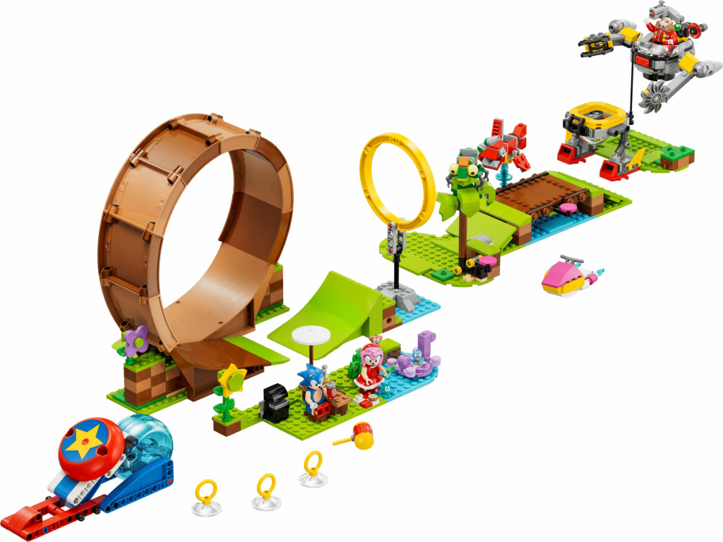 LEGO® Sonic The Hedgehog Sonic's Green Hill Zone Loop Challenge components