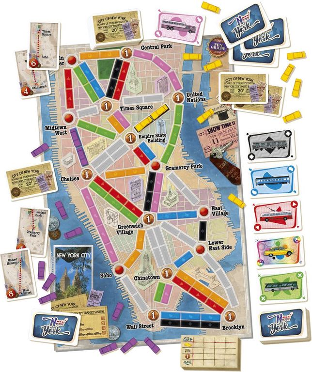 Ticket to Ride: New York componenti