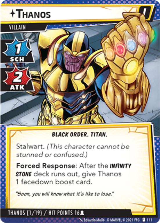 Marvel Champions: El Juego de Cartas – La sombra del Titán Loco Thanos carta