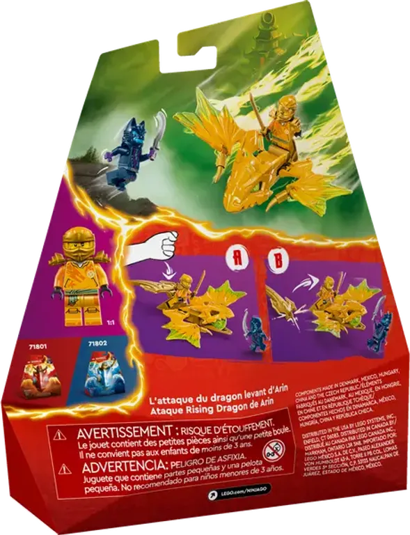 LEGO® Ninjago Ataque Rising Dragon de Arin parte posterior de la caja