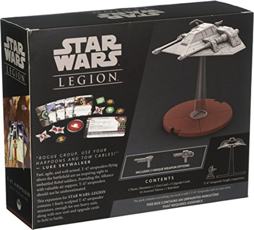 Star Wars: Legion - T-47 Airspeeder Unit Expansion parte posterior de la caja