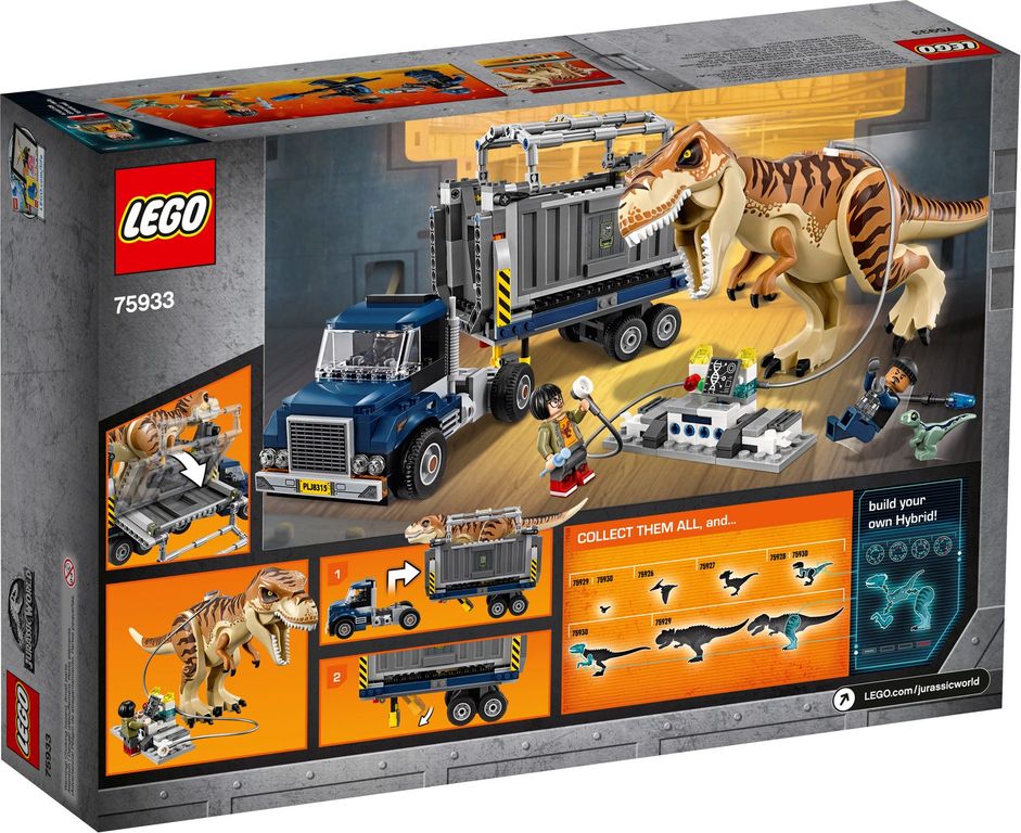 LEGO® Jurassic World Transporte del T. rex parte posterior de la caja