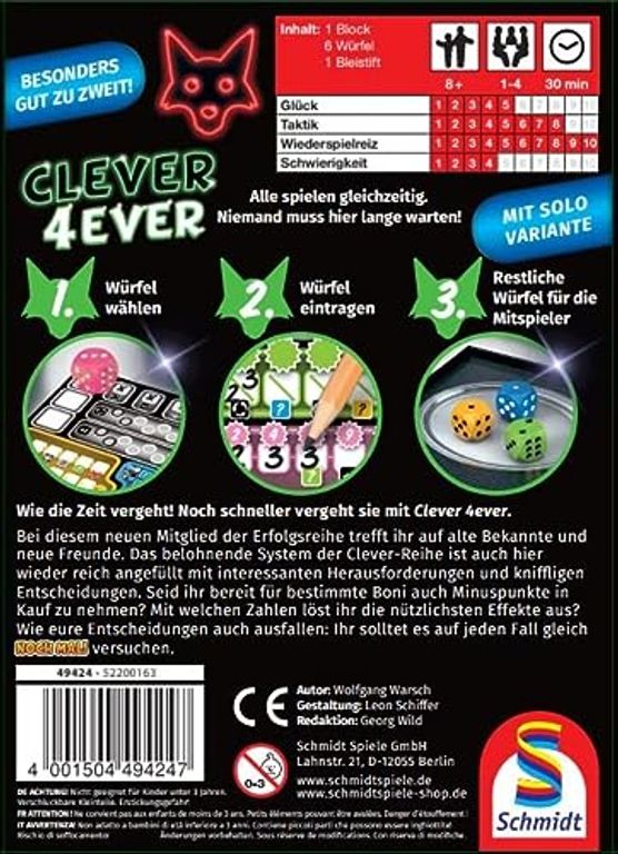 Clever 4Ever rückseite der box