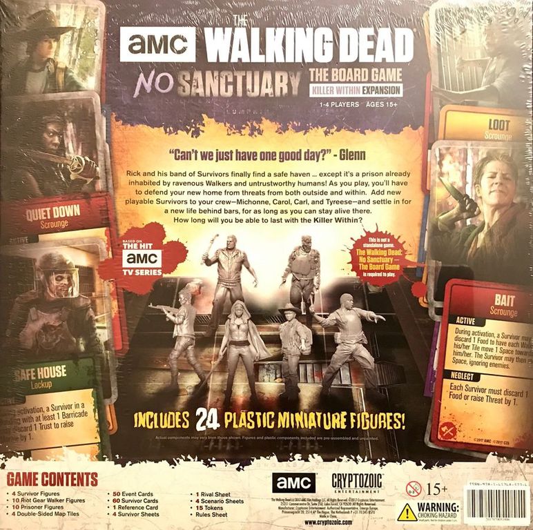 The Walking Dead: No Sanctuary - Expansion 2: Killer Within back of the box
