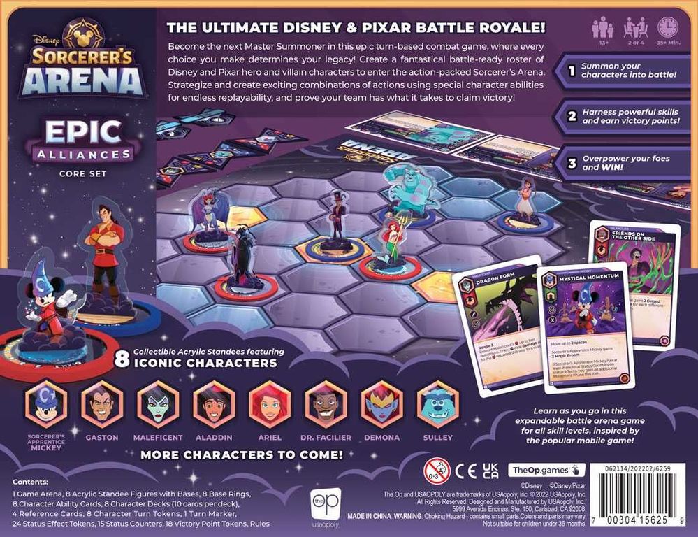 Disney Sorcerer's Arena: Epic Alliances Core Set back of the box