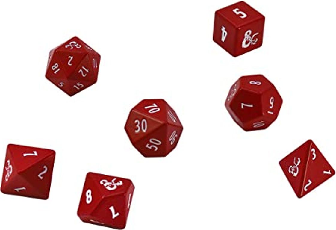 Dungeons and Dragons Heavy Metal Red & White RPG Dice Set dice