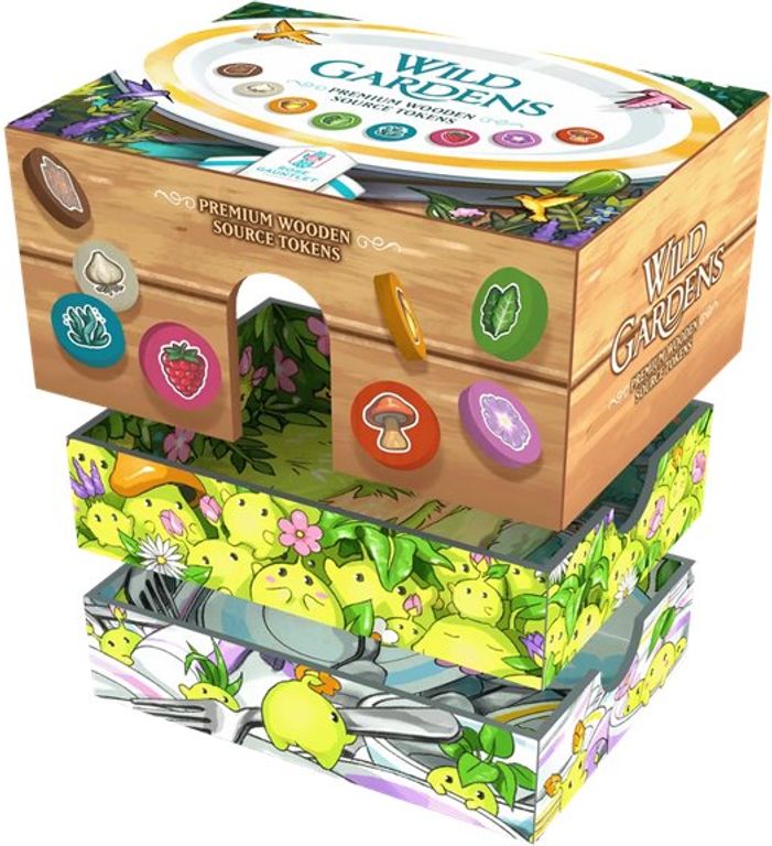 Wild Gardens Premium Wooden Source Tokens box