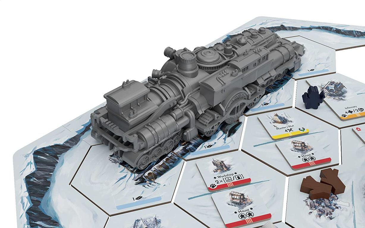 Frostpunk: The Board Game – Dreadnought Expansion components