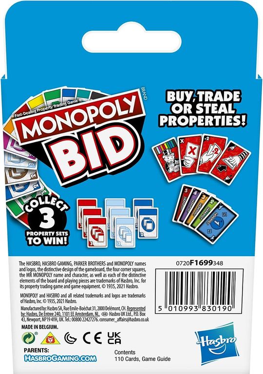 Monopoly Bid back of the box