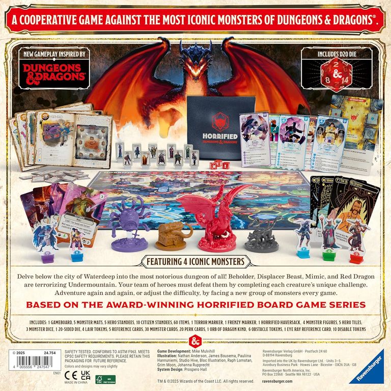 Horrified: Dungeons & Dragons rückseite der box