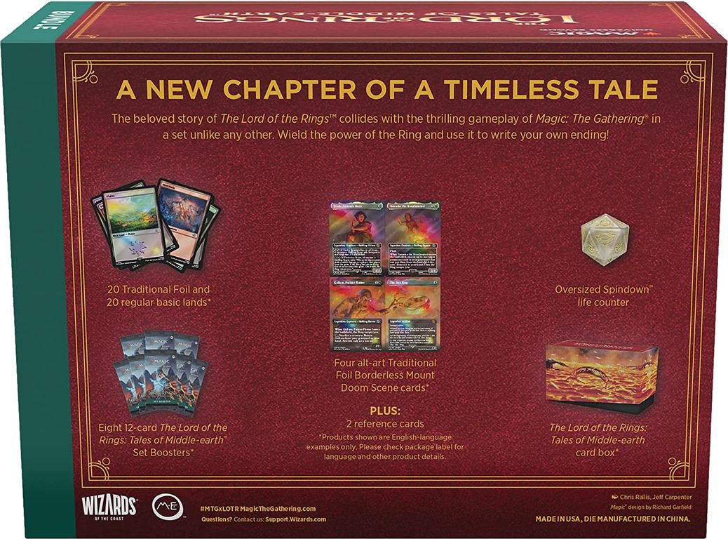 Magic the Gathering: Universes Beyond: The Lord of the Rings: Bundle back of the box