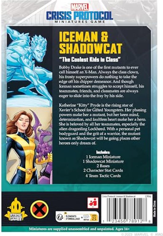 Marvel: Crisis Protocol – Iceman & Shadowcat back of the box