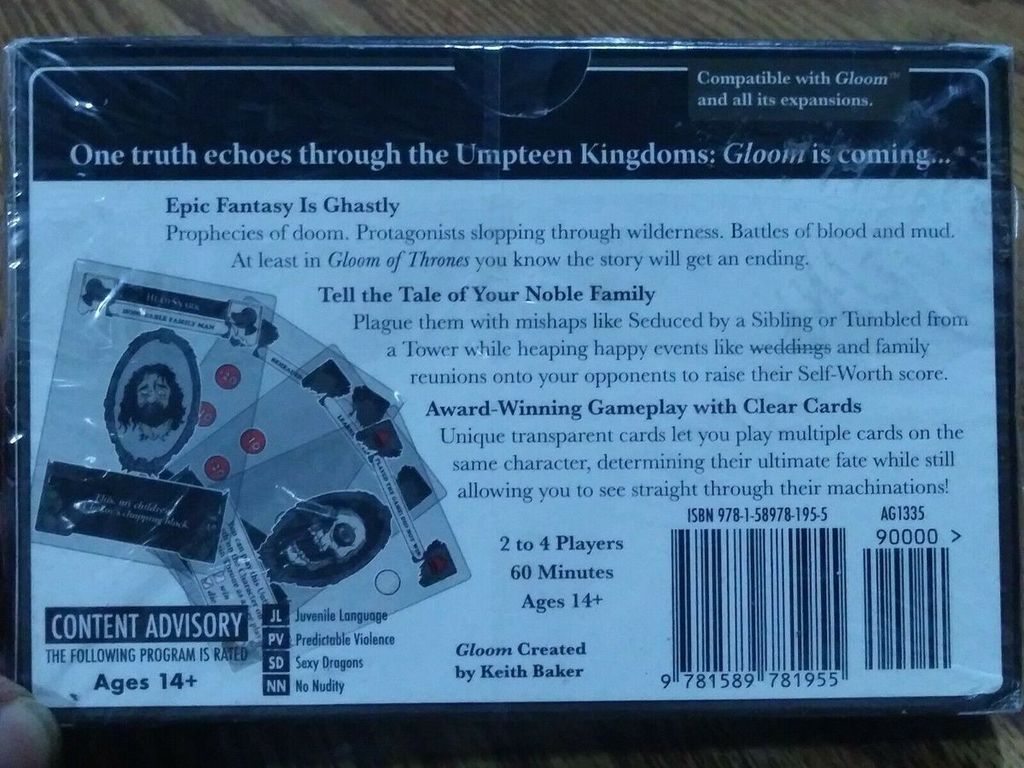 Gloom of Thrones back of the box