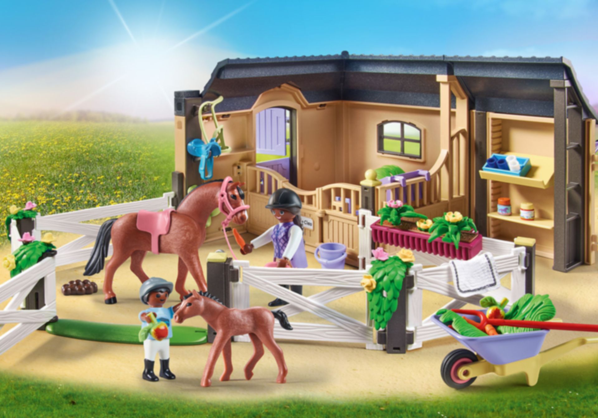 Playmobil® Country Etable et carrière pour chevaux
