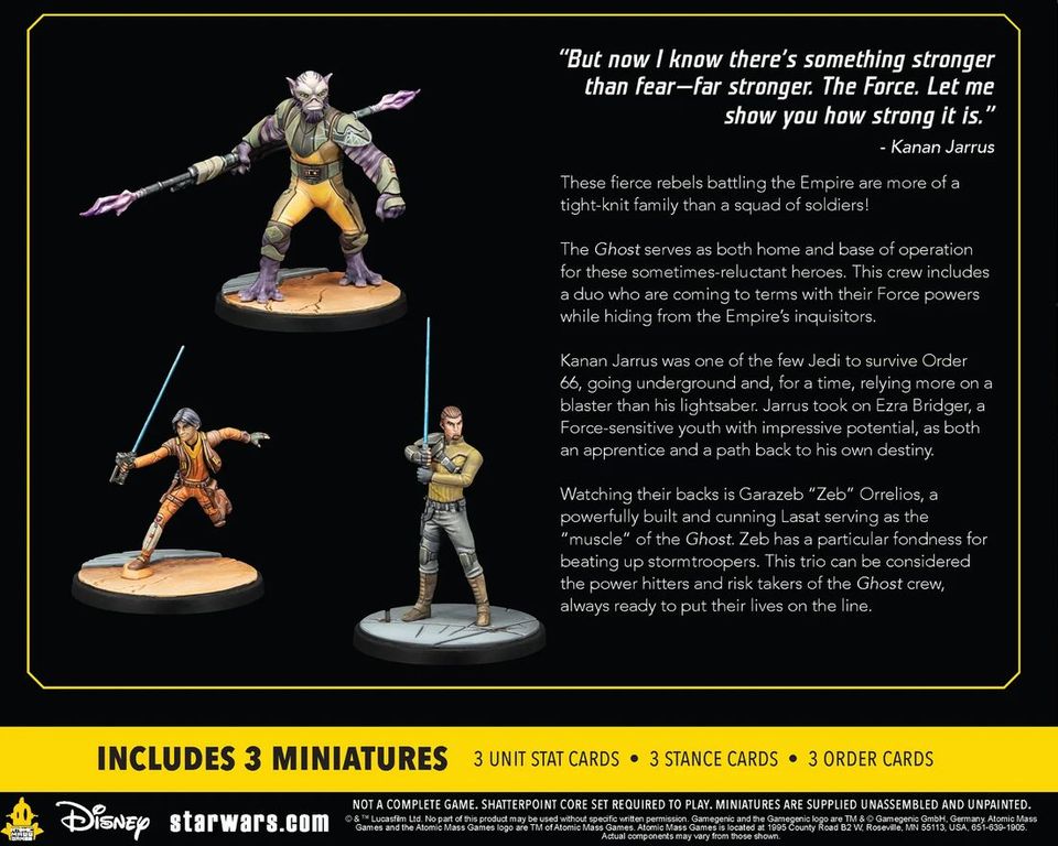 Star Wars: Shatterpoint – Stronger Than Fear Squad Pack back of the box