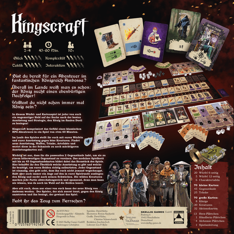 Kingscraft parte posterior de la caja