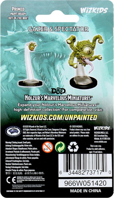 D&D Nolzur's Marvelous Miniatures - Spectator & Gazers back of the box