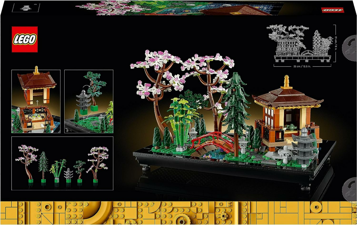 LEGO® Icons Tranquil Garden parte posterior de la caja