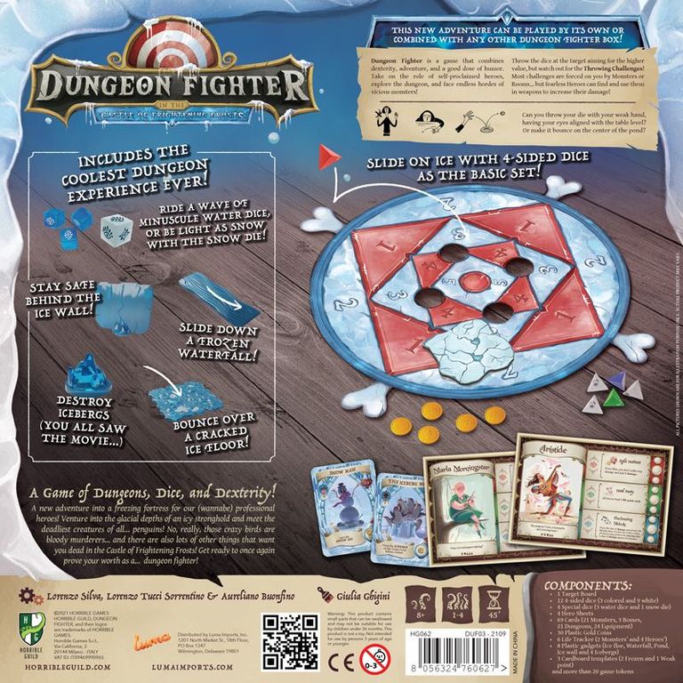 Dungeon Fighter in the Castle of Frightening Frosts back of the box
