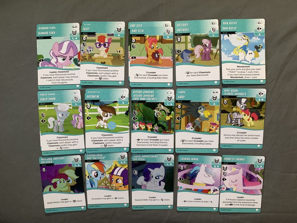 My Little Pony: Adventures in Equestria Deck-Building Game – True Talents Expansion cartes