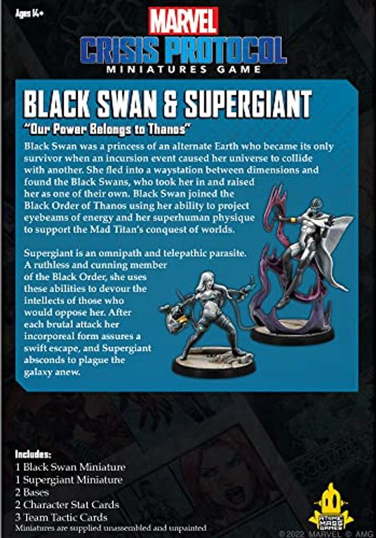 Marvel: Crisis Protocol – Black Swan & Supergiant parte posterior de la caja