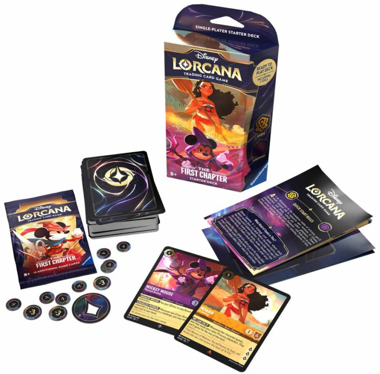 Disney Lorcana TCG - The First Chapter Starter Deck - Moana & Mickey komponenten