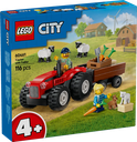 Red Farm Tractor with Trailer & Sheep