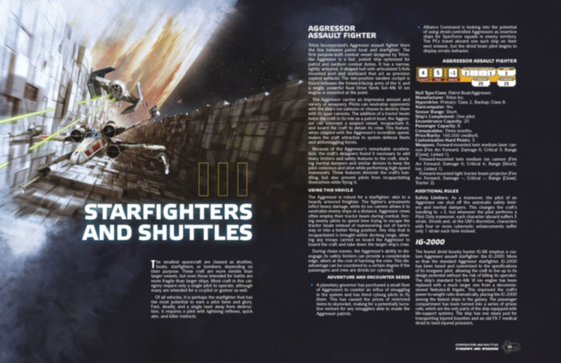 Star Wars RPG: Starships and Speeders manuel