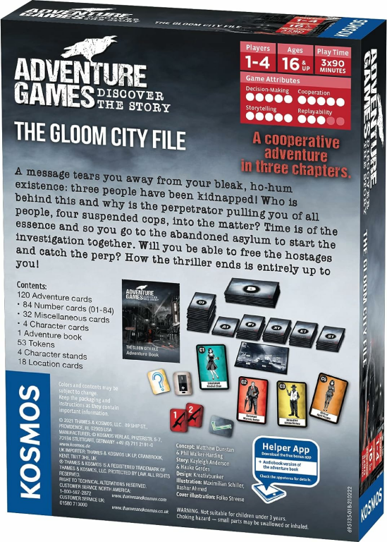 Adventure Games: The Gloom City File achterkant van de doos