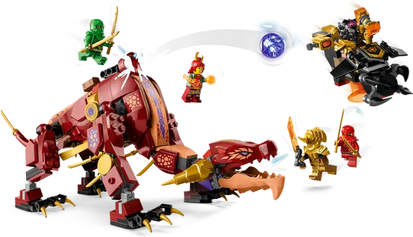 LEGO® Ninjago Dragón de Lava Transformable de Heatwave jugabilidad